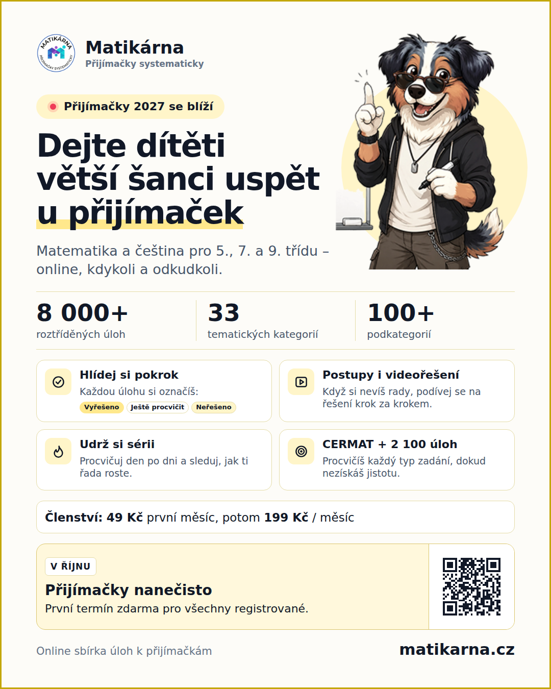 Leták Matikárny na výšku